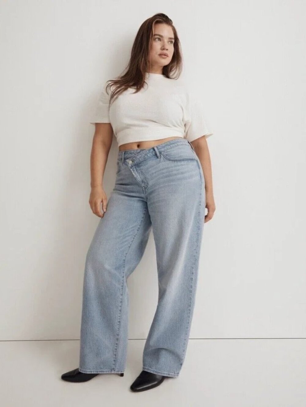 Madewell x Molly Dickson Crossover Baggy Straight Jeans Size 33 Light Blue